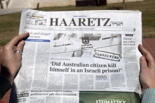 Haaretz headline Zygier