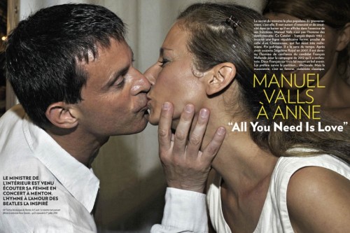 Valls advertising his new Jewish wife.