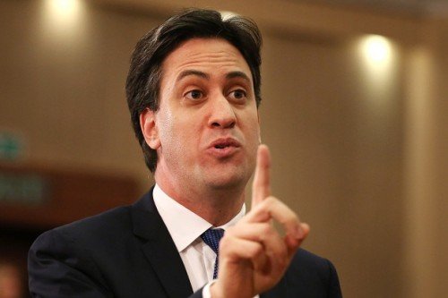 Labour Party Leader Ed Miliband Focuses On The Economy