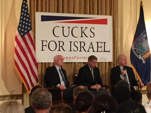 Except that Joe Lieberman is not a cuck. He's cucking John McCain and Lindsey Graham.