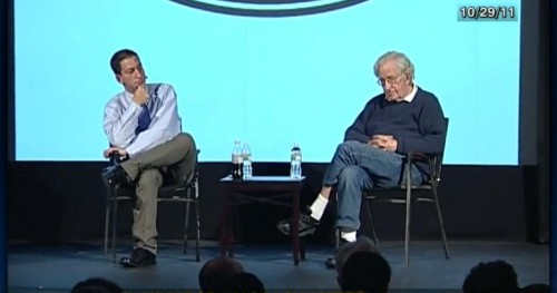 Glenn Greenwald with Noam Chomsky, a stated intellectual influence.
