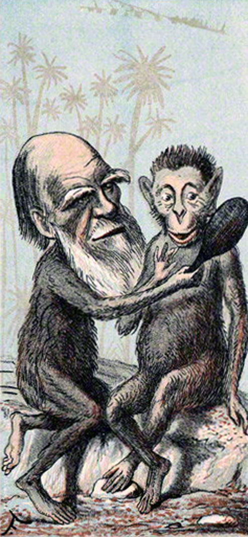 Darwin was often mocked for his controversial theories.