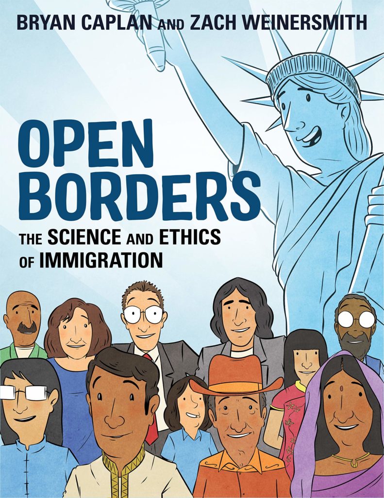 Punims as propaganda: the cover of Open Borders by Jews Bryan Caplan and Zach Weinersmith
