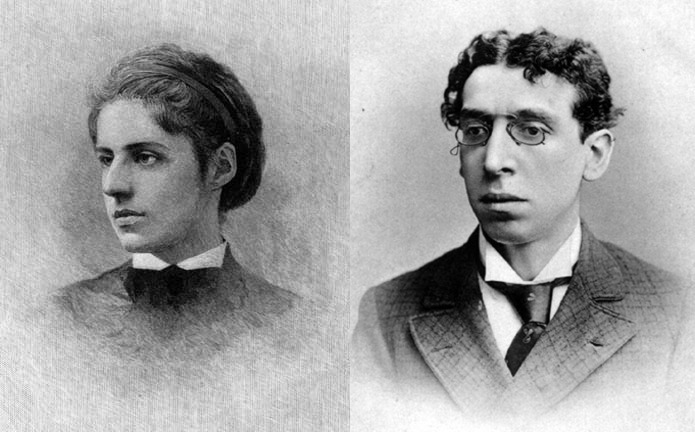 Immigration-fans Emma Lazarus and Israel Zangwill
