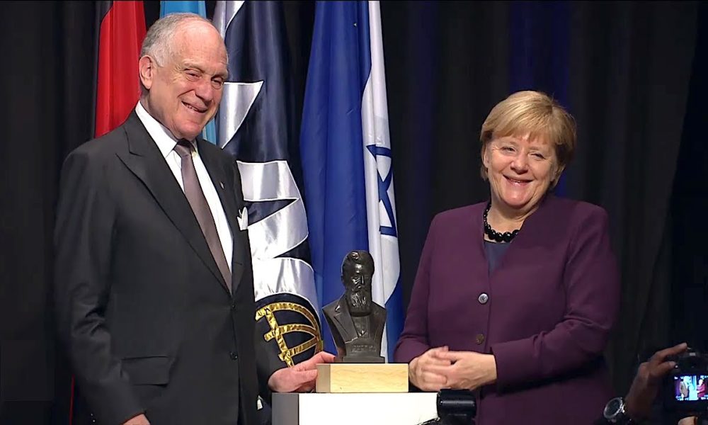 The righteous shiksa: Angela Merkel is honoured by the World Jewish Congress