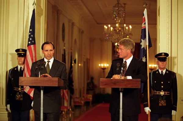 Former Prime Minister Paul Keating in the United States in 1993