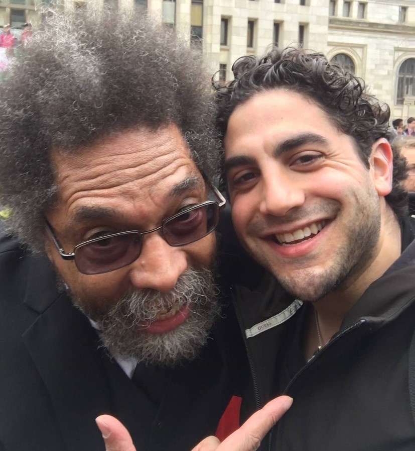 Movimiento Cosecha President Dylan Lazerow with Refuse Fascism Co-Founder Cornel West.
