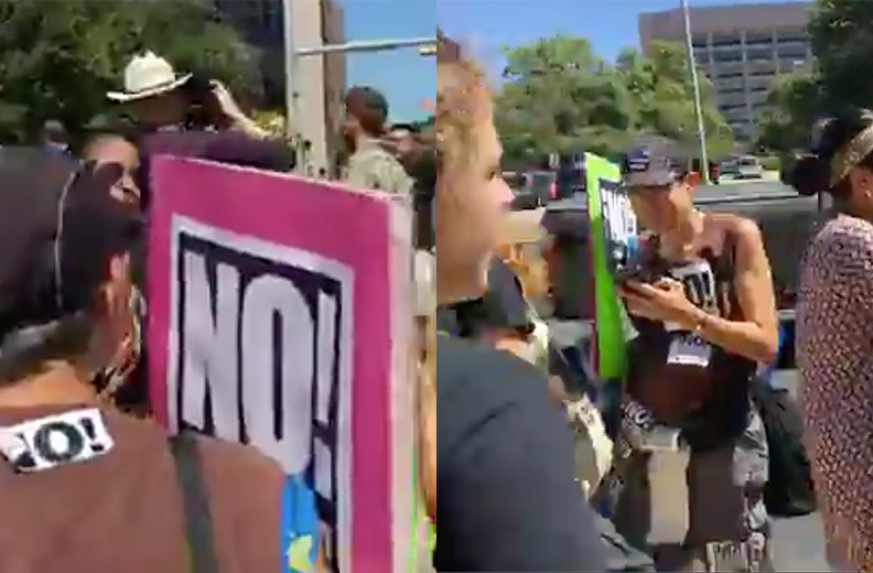 Refuse Fascism members participate in Movimiento Cosecha’s Austin, Texas action.