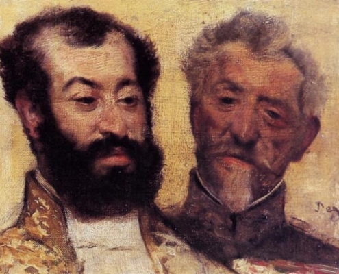 Portrait ou pogrome ?  Portrait du rabbin Astruc (à gauche) par Edgar Degas (1871)