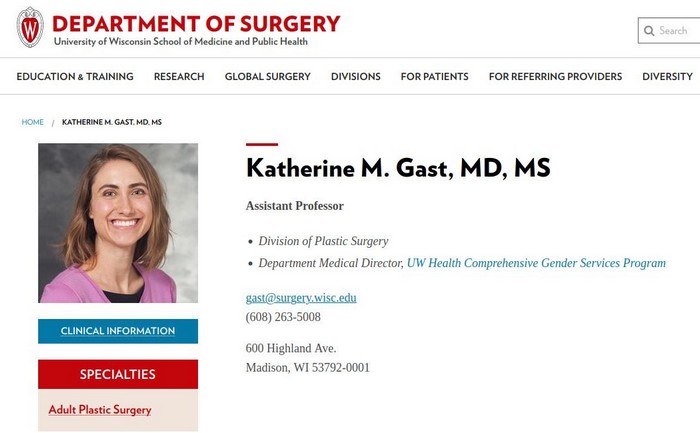 Jewish “gender surgeon” Dr Katherine Gast