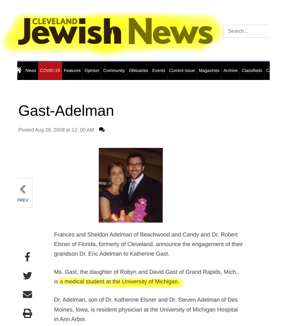 Marriage of a mutilator: Katherine Gast marries Eric Adelman