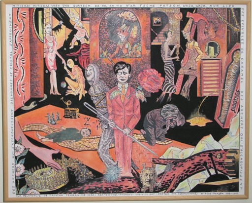 Tristan Tzara depicted in a contemporary painting